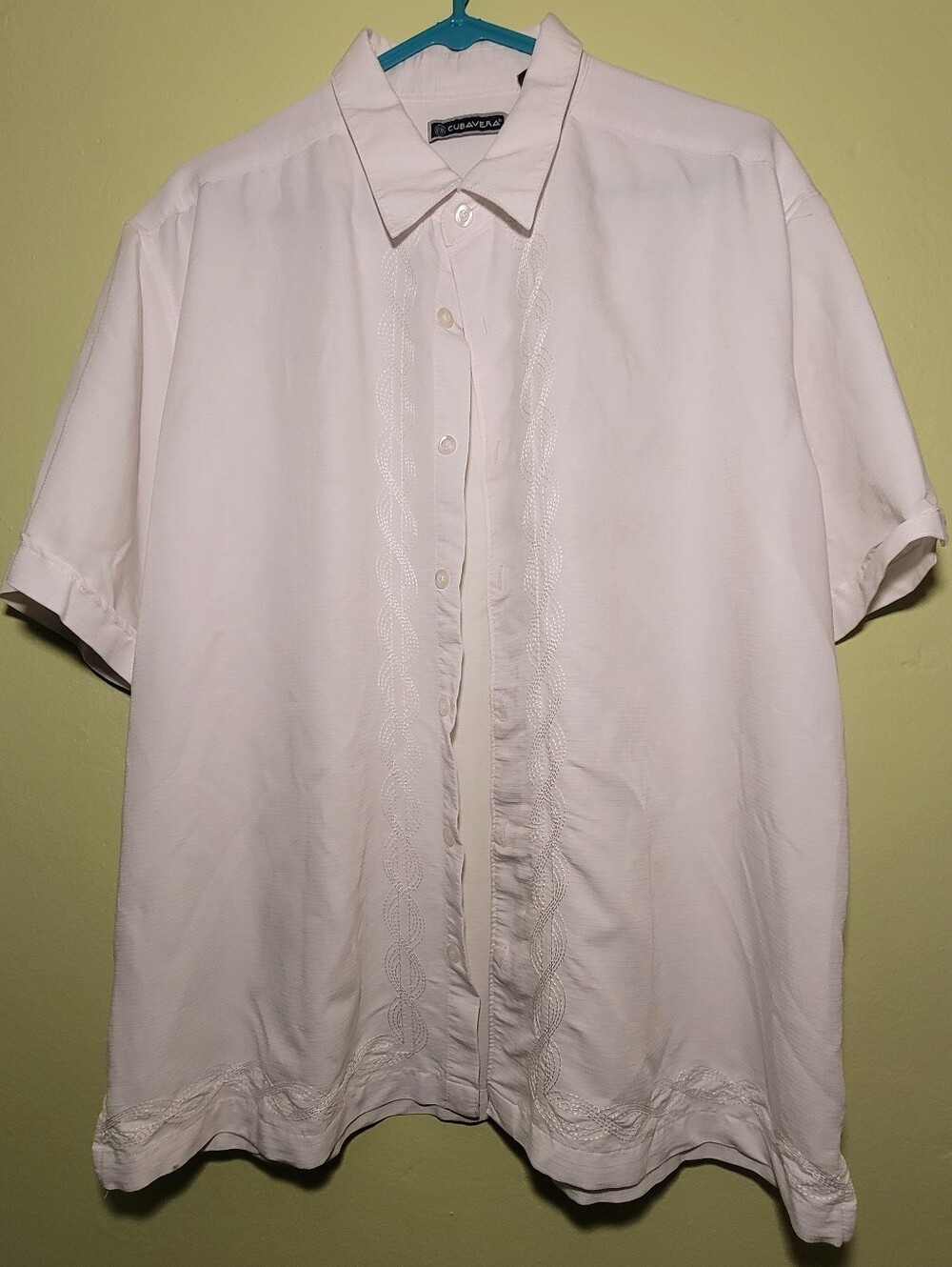 Cubavera White Short-Sleeve Button-Down Shirt